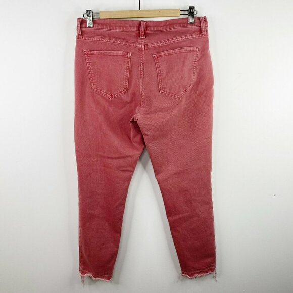 Gap Jeans Womens Size 30 Regular True Skinny Denim Pink Raw Hem - Picture 2 of 3